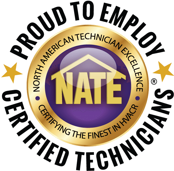 Proud to Employ NATE Certified Technicians Logo
