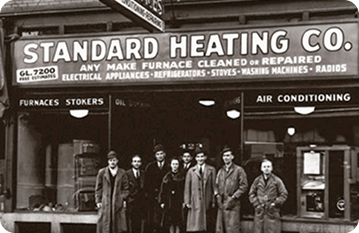 old school standard heating & air conditioning photo of the crew